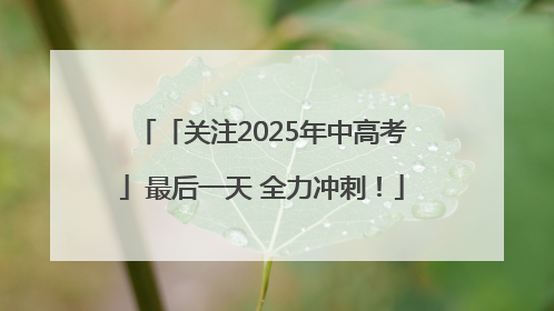 「关注2025年中高考」最后一天 全力冲刺！