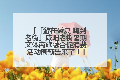 「游在盛夏 嗨到老街」咸阳老街暑期文体商旅融合促消费活动周预告来了！