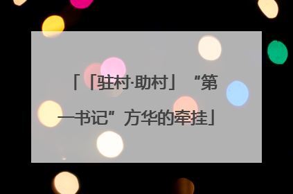 「驻村·助村」“第一书记”方华的牵挂