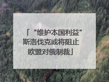 “维护本国利益” 斯洛伐克或将阻止欧盟对俄制裁