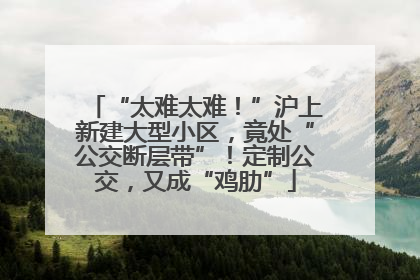 “太难太难！”沪上新建大型小区，竟处“公交断层带”！定制公交，又成“鸡肋”