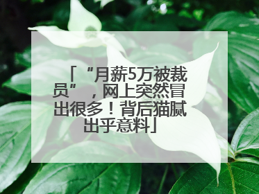 “月薪5万被裁员”，网上突然冒出很多！背后猫腻出乎意料