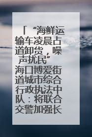 “海鲜运输车凌晨占道卸货，噪声扰民” 海口博爱街道城市综合行政执法中队：将联合交警加强长堤路一带巡逻