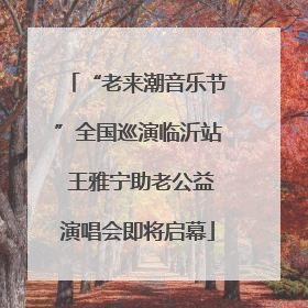 “老来潮音乐节”全国巡演临沂站 王雅宁助老公益演唱会即将启幕