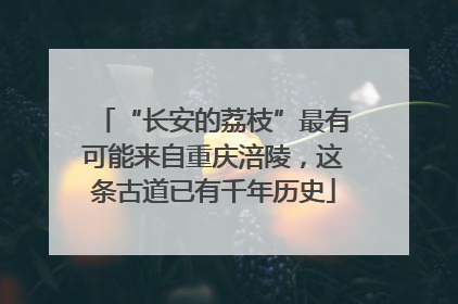 “长安的荔枝”最有可能来自重庆涪陵，这条古道已有千年历史