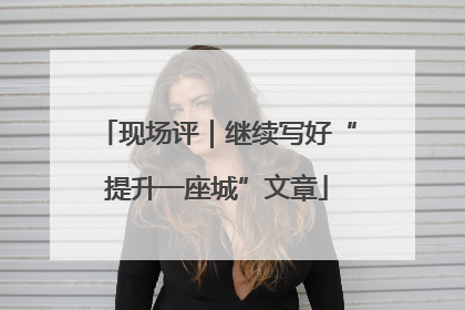 现场评｜继续写好“提升一座城”文章