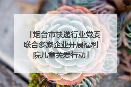 烟台市快递行业党委联合多家企业开展福利院儿童关爱行动