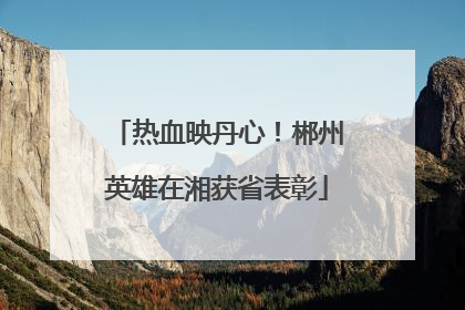 热血映丹心！郴州英雄在湘获省表彰