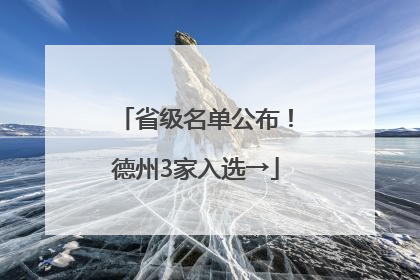 省级名单公布！德州3家入选→