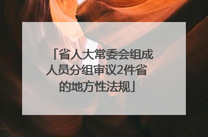 省人大常委会组成人员分组审议2件省的地方性法规
