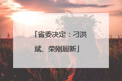 省委决定：刁洪斌、荣刚履新