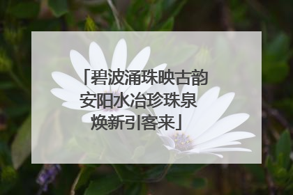 碧波涌珠映古韵 安阳水冶珍珠泉焕新引客来