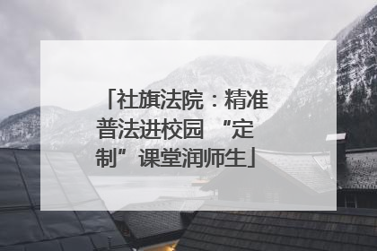 社旗法院：精准普法进校园 “定制”课堂润师生