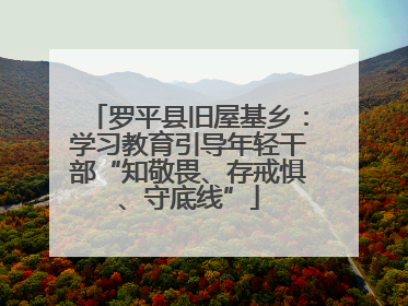 罗平县旧屋基乡：学习教育引导年轻干部“知敬畏、存戒惧、守底线”