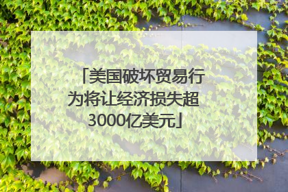 美国破坏贸易行为将让经济损失超3000亿美元