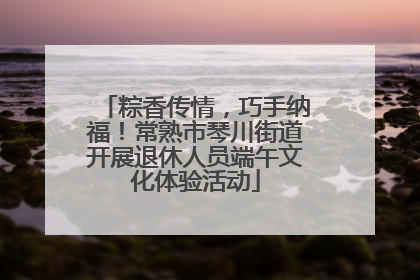 粽香传情，巧手纳福！常熟市琴川街道开展退休人员端午文化体验活动