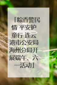 粽香警民情 平安护童行 连云港市公安局海州分局开展端午、六一活动