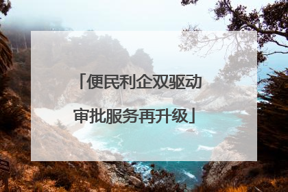 便民利企双驱动 审批服务再升级
