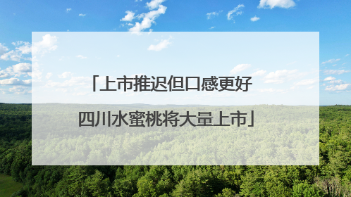 上市推迟但口感更好 四川水蜜桃将大量上市
