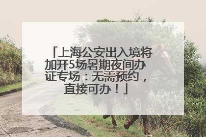 上海公安出入境将加开5场暑期夜间办证专场：无需预约，直接可办！