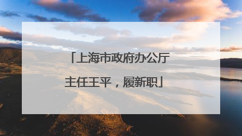 上海市政府办公厅主任王平，履新职