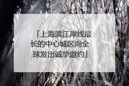上海滨江岸线最长的中心城区向全球发出诚挚邀约