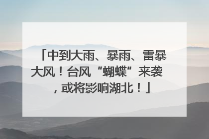 中到大雨、暴雨、雷暴大风！台风“蝴蝶”来袭，或将影响湖北！