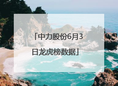 中力股份6月3日龙虎榜数据