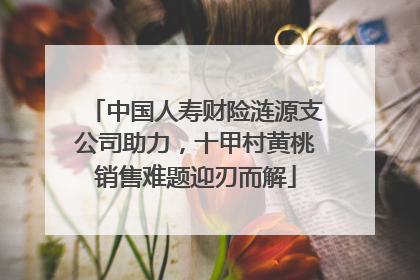 中国人寿财险涟源支公司助力，十甲村黄桃销售难题迎刃而解