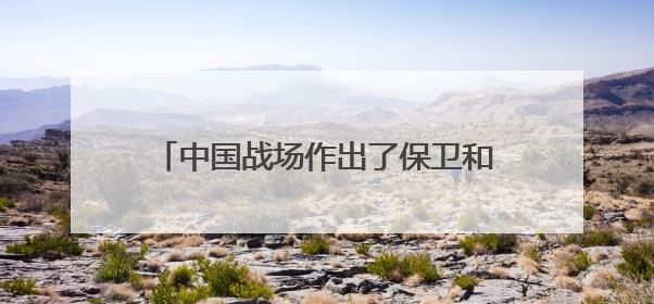 中国战场作出了保卫和平、反抗法西斯主义的彪炳史册的历史贡献