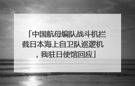 中国航母编队战斗机拦截日本海上自卫队巡逻机，我驻日使馆回应