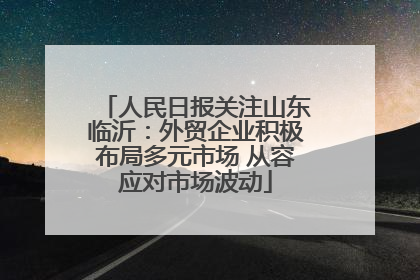 人民日报关注山东临沂：外贸企业积极布局多元市场 从容应对市场波动