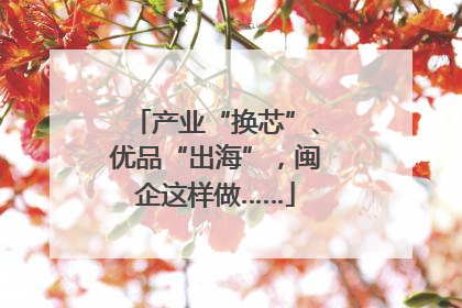 产业“换芯”、优品“出海”，闽企这样做……