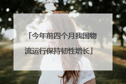 今年前四个月我国物流运行保持韧性增长