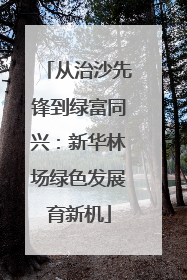 从治沙先锋到绿富同兴：新华林场绿色发展育新机
