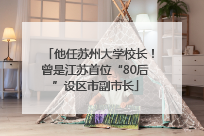 他任苏州大学校长！曾是江苏首位“80后”设区市副市长