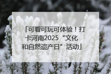 可看可玩可体验！打卡河南2025“文化和自然遗产日”活动
