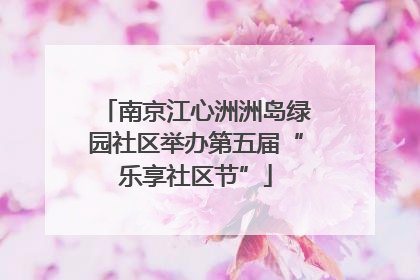 南京江心洲洲岛绿园社区举办第五届“乐享社区节”