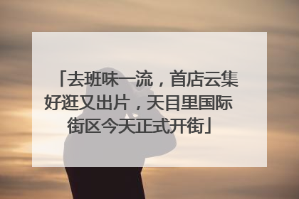 去班味一流，首店云集好逛又出片，天目里国际街区今天正式开街