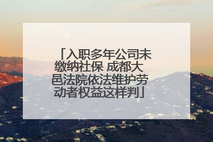 入职多年公司未缴纳社保 成都大邑法院依法维护劳动者权益这样判