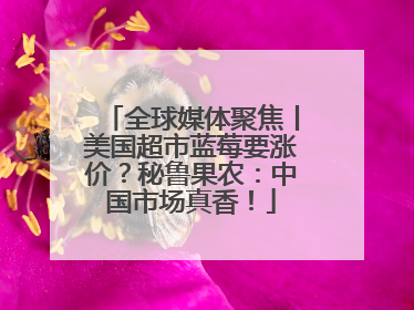 全球媒体聚焦丨美国超市蓝莓要涨价？秘鲁果农：中国市场真香！