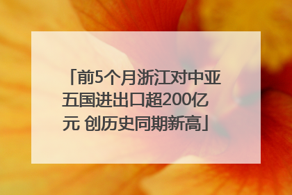 前5个月浙江对中亚五国进出口超200亿元 创历史同期新高