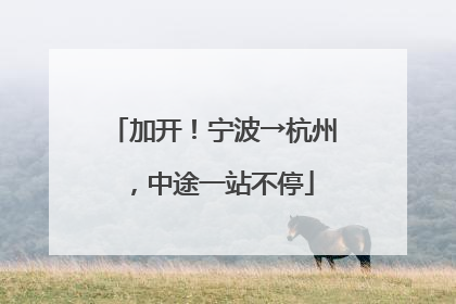 加开！宁波→杭州，中途一站不停
