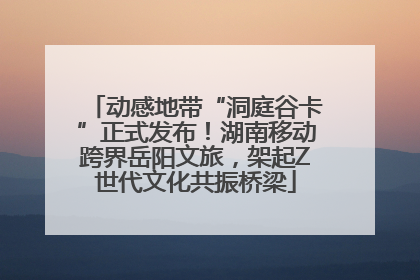 动感地带“洞庭谷卡”正式发布！湖南移动跨界岳阳文旅，架起Z世代文化共振桥梁