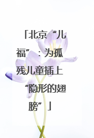 北京“儿福”：为孤残儿童插上“隐形的翅膀”