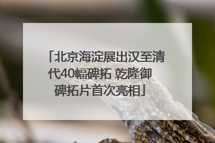 北京海淀展出汉至清代40幅碑拓 乾隆御碑拓片首次亮相