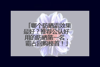 哪个防晒霜效果最好？推荐公认好用的防晒第一名，霸占回购榜首！