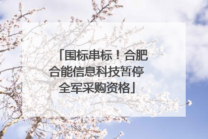 围标串标！合肥合能信息科技暂停全军采购资格