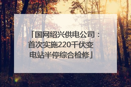 国网绍兴供电公司：首次实施220千伏变电站半停综合检修