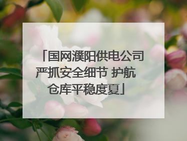 国网濮阳供电公司严抓安全细节 护航仓库平稳度夏